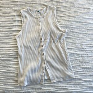 Old Navy Sleeveless White Button-Down Shirt